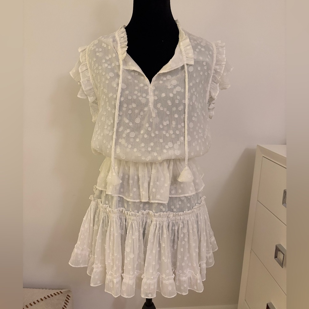 Misa Los Angeles Ivory Textured Dress XS